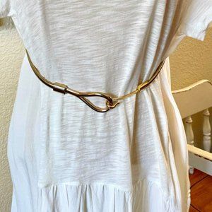 Chico's Gold Tone Stretch Snake Hook Belt